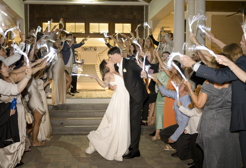 Seabrook Island Ocean Terrace Wedding Reception Exit at end of wedding photography timeline.