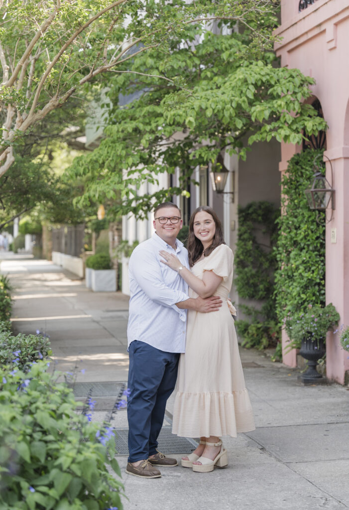 Rainbow Row Charleston engagement session 