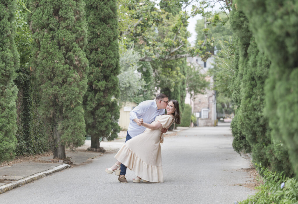 Charleston engagement photos at St. Michael's Alley