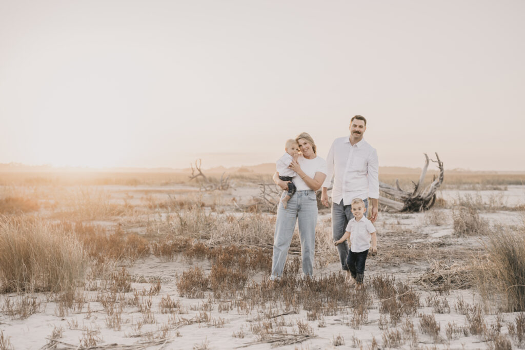 Family session at Folly Beach in South Carolina.