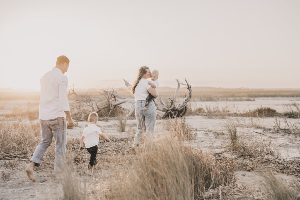 Family photography session at Folly Beach in South Carolina.