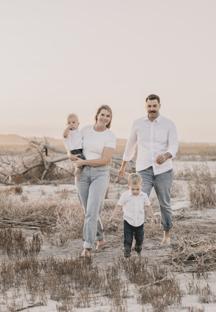 Family session at Folly Beach in South Carolina.