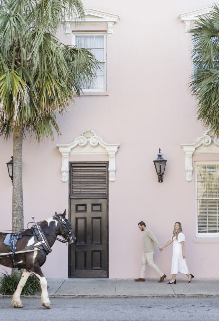 Horse acknowledges engaged couple at Mills House