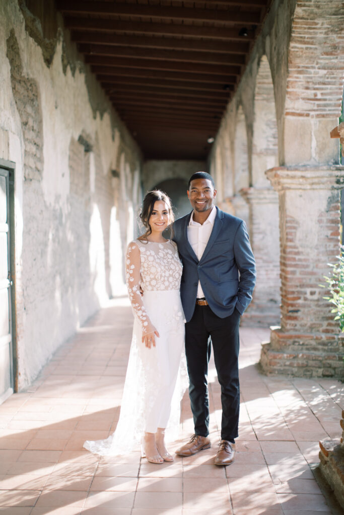 Wedding Couple with different skin tones