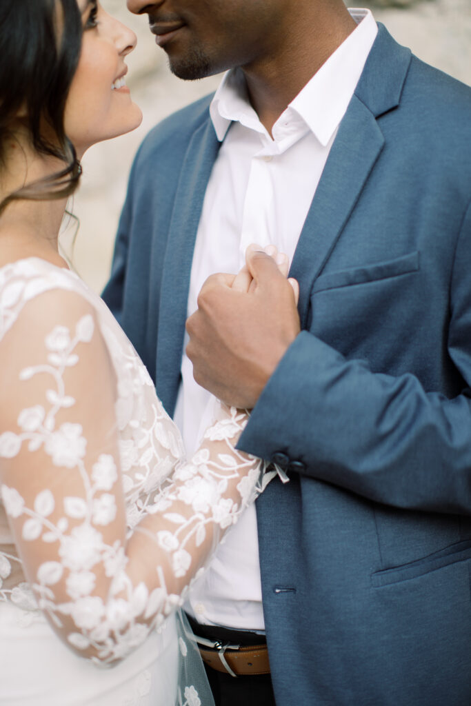 Wedding Couple with different skin tones