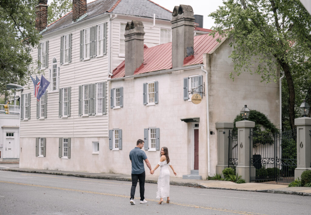 Engaged Couple in Charleston at Zero George