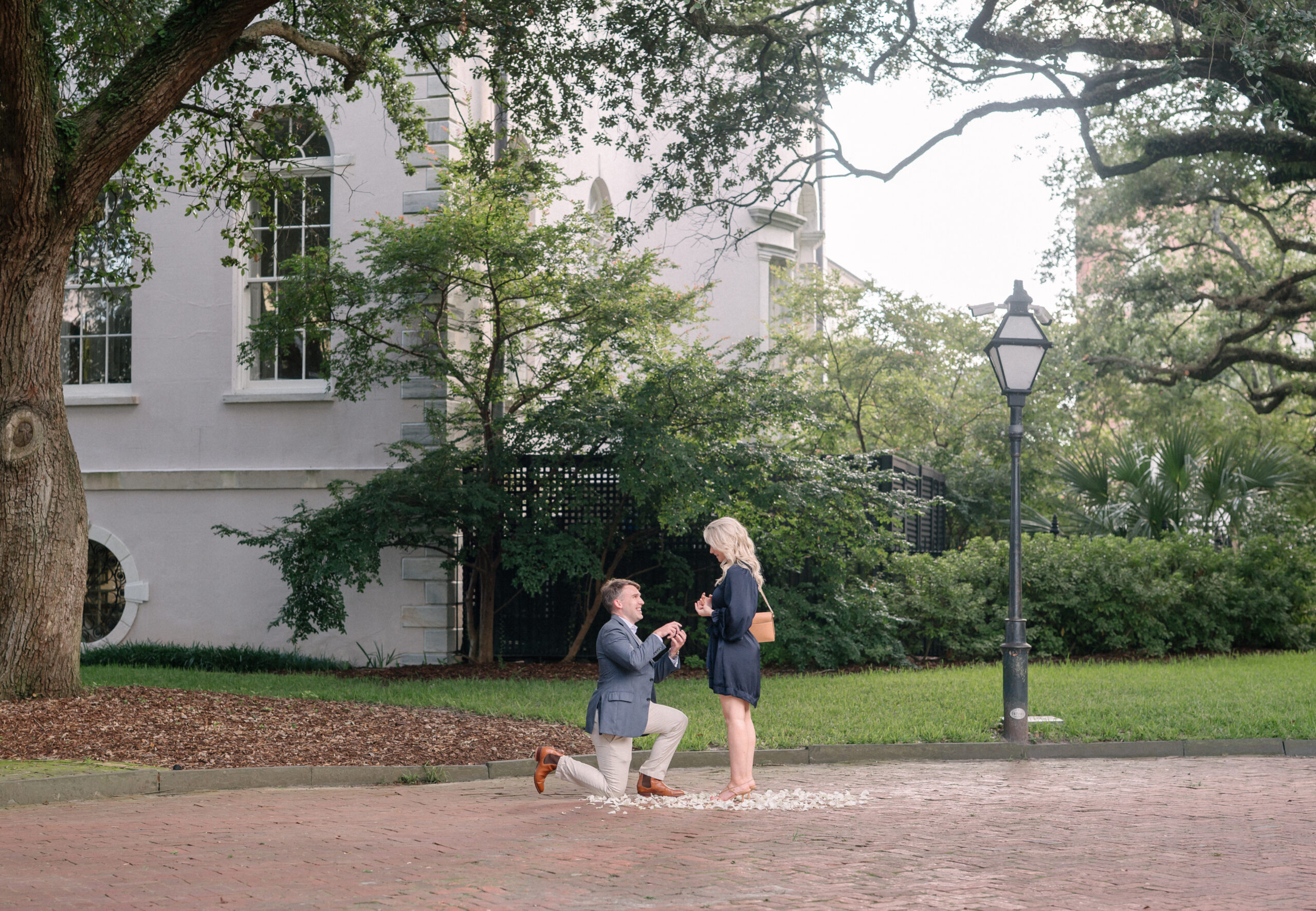 Charleston Proposal Spots Washington Square Morgan and Rhett Proposal