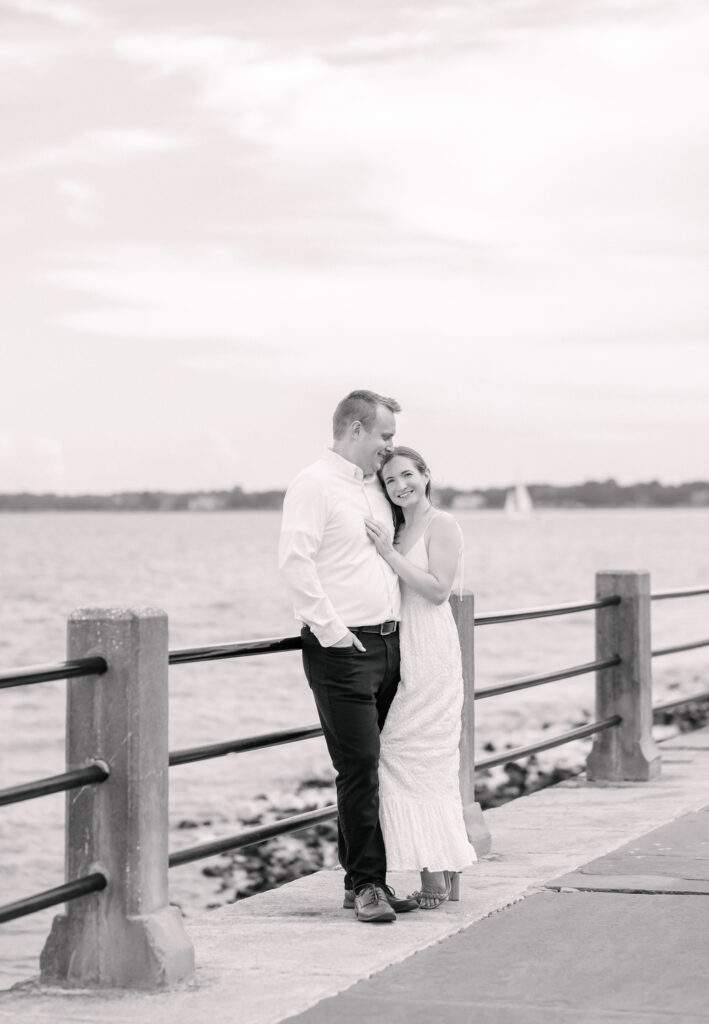 Charleston engagement session Rainbow Row and The Battery