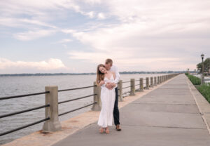 Charleston engagement session Rainbow Row and The Battery