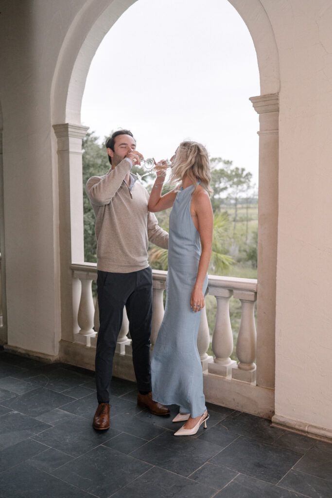 Charleston surprise proposal in the rain