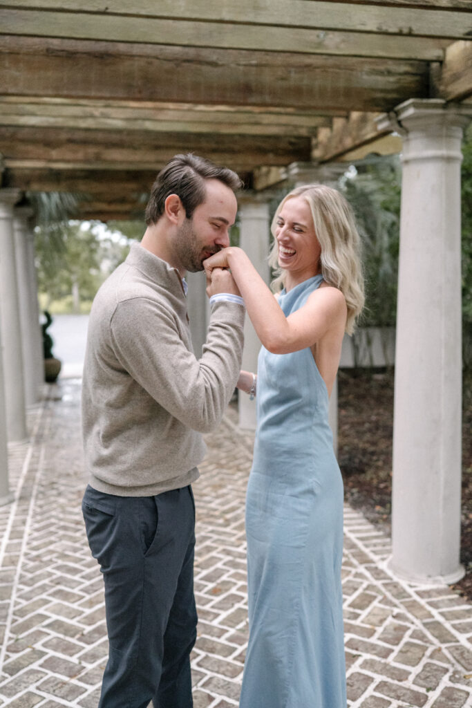 Charleston surprise proposal in the rain
